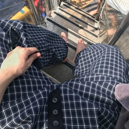 saferido Y2k Vintage Baggy Plaid Pants Man Oversized Korean Fashion Harajuku Japanese Style Streetwear Gyaru Check Trousers