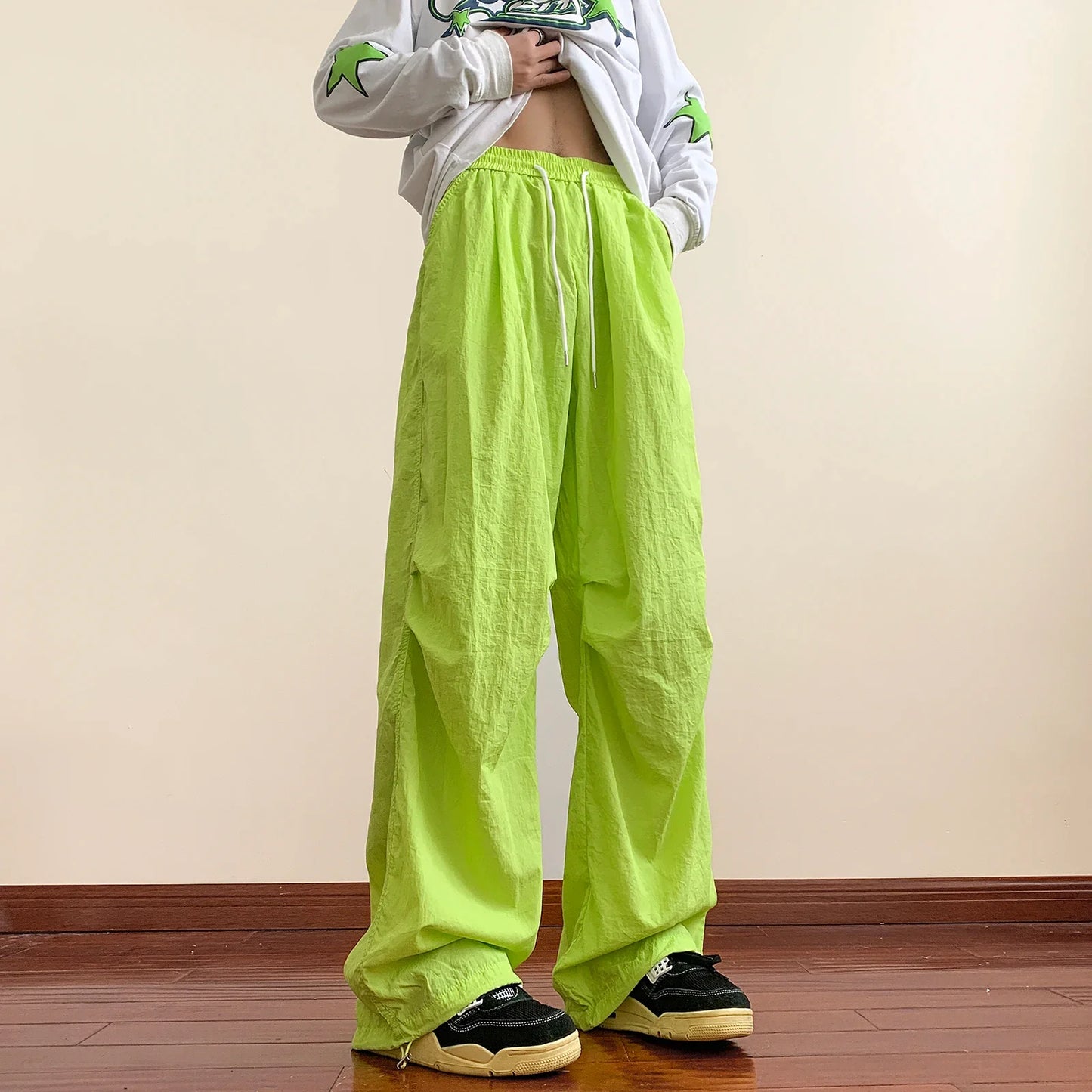 saferido Men Casual Wide-Leg Pants Korean Version Y2k Streetwear Hip Hop  Fashion Trousers Sweatpants Harajuku Trousers