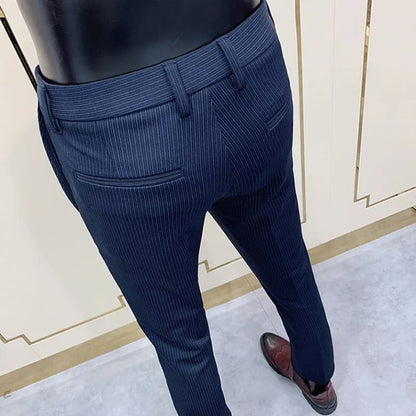 saferido  Men Gray Business Suit Pant Casual Formal Mens Dress Pants Spring Spring Pantalon Costume Slim Fit Suit Trousers 36