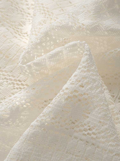 Cotton Sheer Openwork Shirts for Men Sexy Lace Short Sleeves Transparent Shirt Summer Solid Streetwear Tops