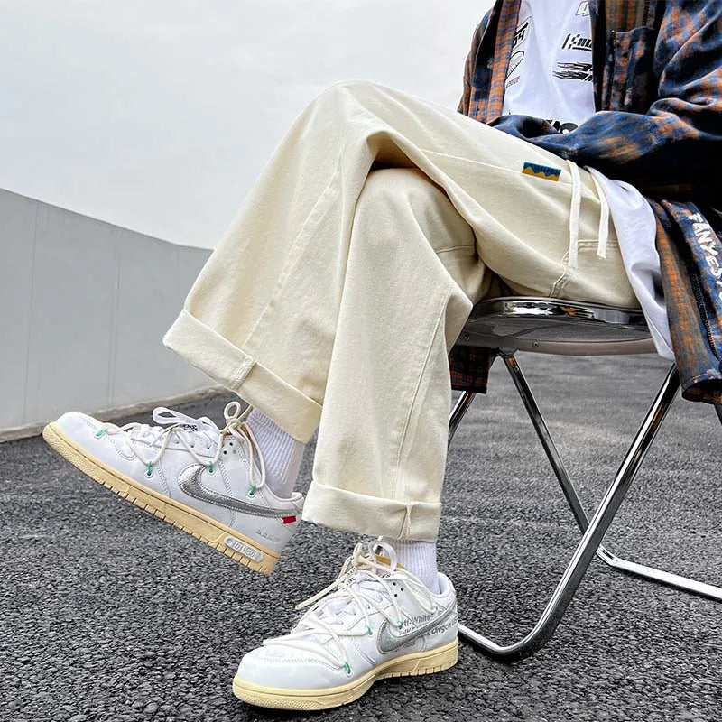 saferido Men Japanese Streetwear 6 Colors Solid Sweatpants Man Black Joggers Pants Male Korean Hip Hop Harajuku Track Pants