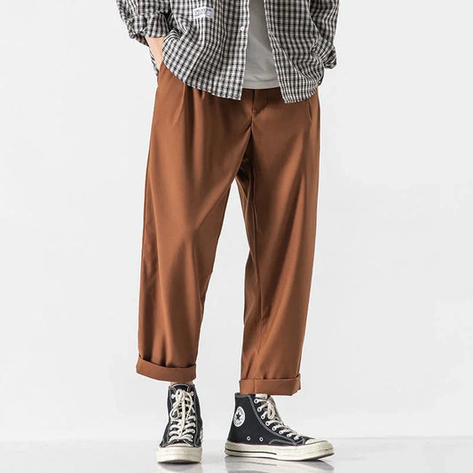 saferido Loose Trend Casual Pants Men's Loose Wide Leg Baggy Pants Fashion Spring And Summer Solid Color All-match Sports Overalls