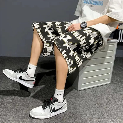saferido Straight Thin Wide Baggy Men's Casual Pants Hippie Loose Summer Hip Hop Male Trousers Spandex Sale High Quality Harajuku Fashion