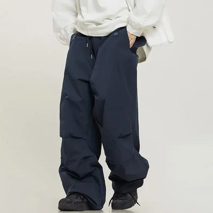 saferido Parachute Pants Sport Men Baggy American Street Cargo Wide Leg Trousers Male Tracksuit Hip Hop Loose Casual Oversize