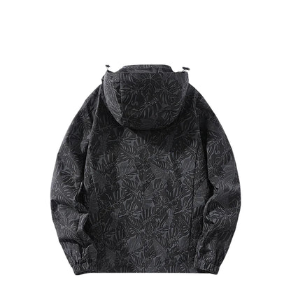 New Spring Mens Lightweight Waterproof Rain Jacket Raincoat for Hiking Travel with Removable Hood Windbreaker Jacket Top