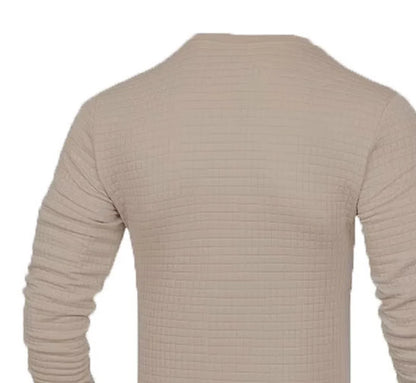 Men's coat fashion small check Waffle youth round neck jacquard check hoodie