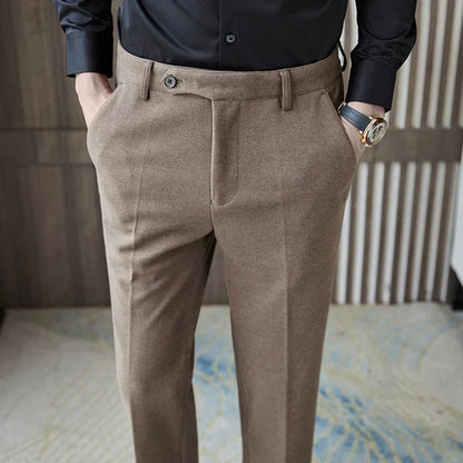 saferido  Men's Business Pants British Style Slim Fit Classic Formal Dress Pants for Men Wedding Party Trousers 29-38