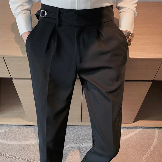 saferido British Style Business Casual Slim Fit Men Dress Pants Formal Wear Fashion All Match Straight Office Trousers Gentlemen 29-36