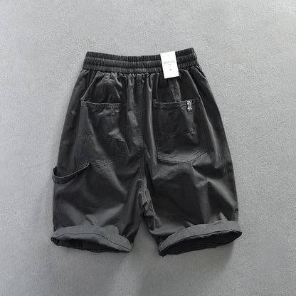 Summer Cotton Shorts Men Oversize 4XL Breathable Vintage Drawstring Casual Comfortable Shorts