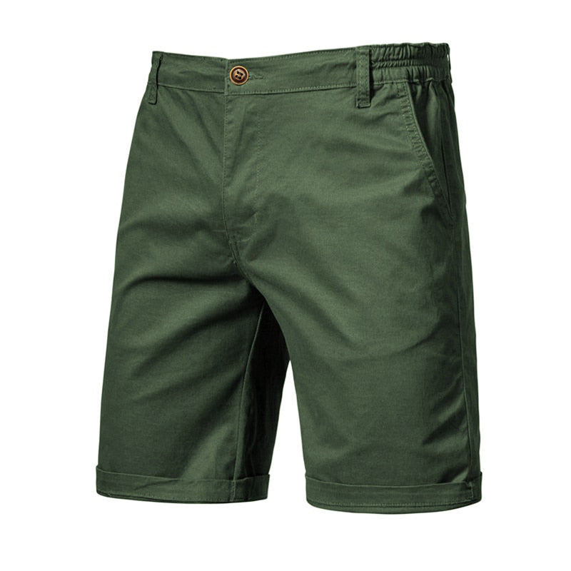 Summer 100% Cotton Solid Shorts Men High Quality Casual Business Social Elastic Waist Men Shorts 10 Colors Beach Shorts