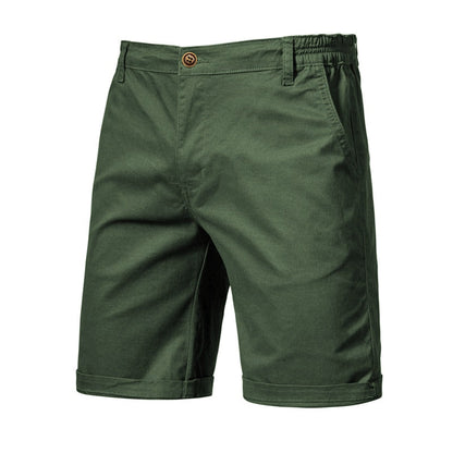 Summer 100% Cotton Solid Shorts Men High Quality Casual Business Social Elastic Waist Men Shorts 10 Colors Beach Shorts