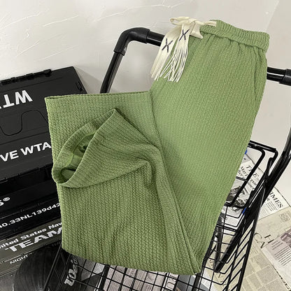 saferido Summer Pleated Pants Men Fashion Oversized Wide Leg Pants Men Japanese Streetwear Hip Hop Loose Straight Pants Mens Trousers