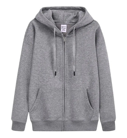 saferido 600GSM 95% Cotton Solid Retro Oversize Hoodie Unisex Winter Warm Zipper Up Open-Up Hoodies Vintage Classic Streetwear Loose Coat