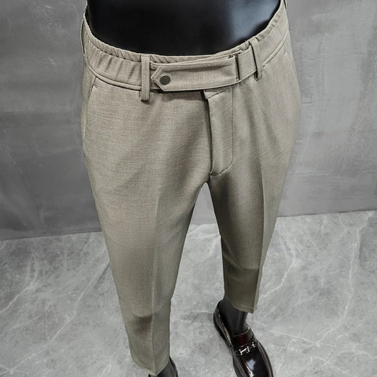 saferido Men Clothing Dress Trousers Spring and Summer Fashion Casual Korean Style Easy Matching Thin Suit Pants Trend Slim Leggings