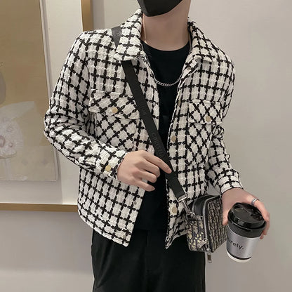 saferido New Style Men Spring High Quality Plaid Casual Jackets/Male Slim Fit Fashion Autumn Lapel Plaid  Coat S-3XL