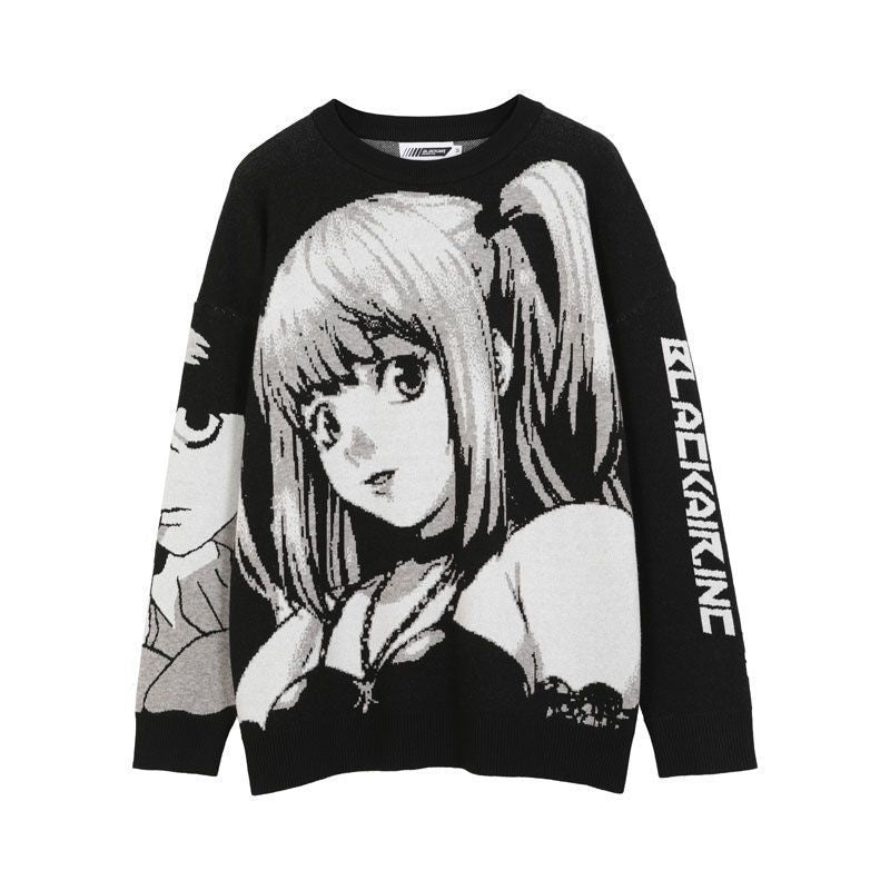 High Street Knitted Sweater Men Van Gogh Graffiti Print Sweaters Cotton Harajuku Loose Padded Pullover Women Streetwear Autumn