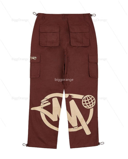 Streetwear Y2K Cargo Pant Overalls Minus Two Black Pants New Harajuku Fashion Casual Loose Men Rock Straight Wide Leg Pants