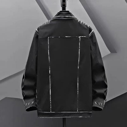 New Spring Autumn Casual Jackets Korean Fashion Short Lapel coat Decoration Body Men's Jacket High Quality Hip Hop Coats Men