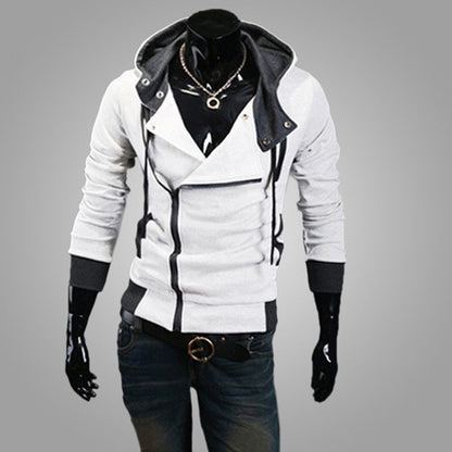 Casual Man Hoodie Sweatshirt Slim Male Zipper Streetwear Cardigan Hoodies Outerwear Black Sportswear Men Hooded Jacket
