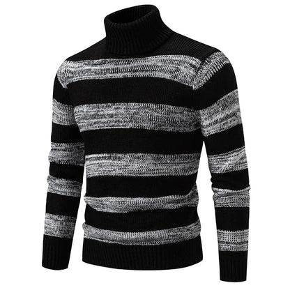 High Quality Men's New Autumn and Winter Casual Warm Neck Sweater Knit Pullover Warm Tops