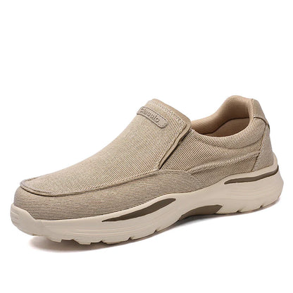 saferido Soothing Breathable Men Sneakers Canvas Shoes Outdoor Thick Sole Massage Platform Shoes Walkking Comfty Slip On Men Loafers