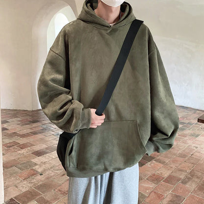 saferido Autumn New Solid Hoodie Men Harajuku Fashion Casual Oversized Hoodies Couples Loose Hooded Streetwear Sweatshirt 5XL