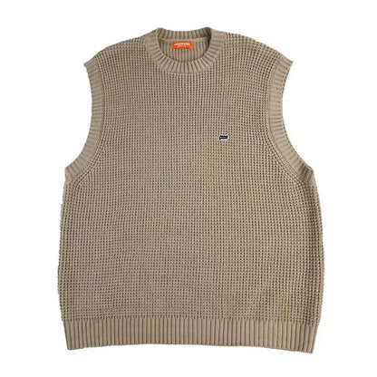 saferido Sweater Vests Men Fashion Leisure Japanese Style Vintage Chic Sleeveless All-match High Street Males Knitting Harajuku Autumn
