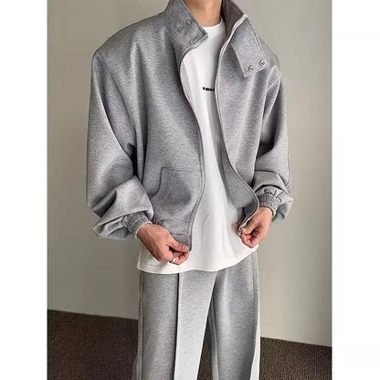 saferido Casual Sports Mens Suit 2024 Spring Korean Street Fashion Couple Two-piece Set Daily Comfortable Outdoors Running Tracksuit