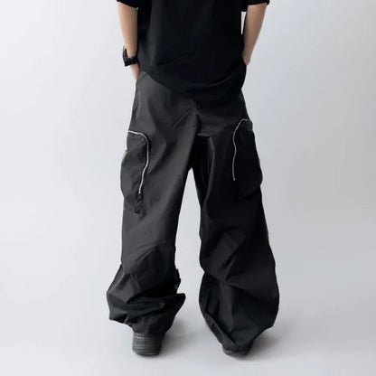saferido Baggy Black Oversize Men's Cargo Pants Japanese Streetwear Straight Trousers Male Vintage Loose Casual Pocket HipHop