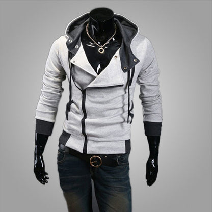 Casual Man Hoodie Sweatshirt Slim Male Zipper Streetwear Cardigan Hoodies Outerwear Black Sportswear Men Hooded Jacket
