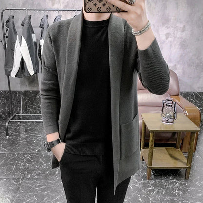 saferido British Style Men's Sweaters New Autumn Casual Solid Knitted Coat Male Cardigan Designer Homme Sweater Slim Fitted Warm Clothing