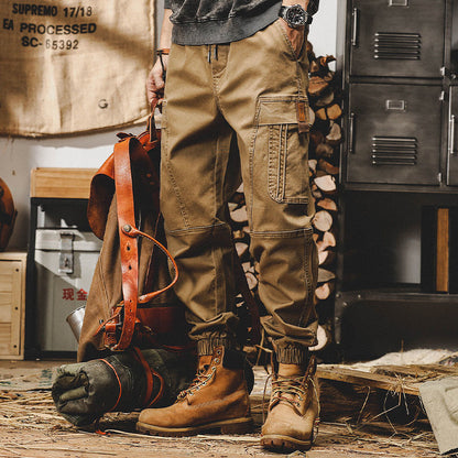 Cargo Pants Men Black Cargo Trousers Male Vintage Japanese Streetwear Hip Hop Pockets Casual Safari Style Loose