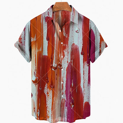 Mens Summer Hawaiian Beach Shirts 3D Printing Wind Luxury Designer Vintage Clothes Oversized Irregular Pattern Y2k Floral Punk