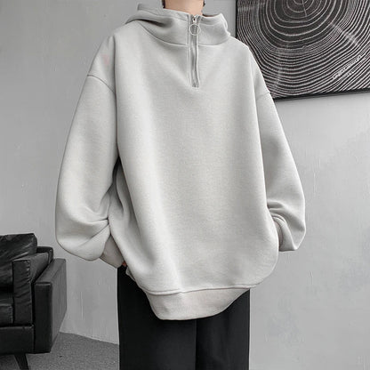 saferido Turtleneck Hoodie Zipper Pullovers Streetwear Hip Hop Hooded Sweatshirt Men Clothing Korean Couples Harajuku Coat