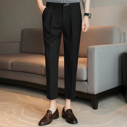 saferido New Autumn Fashion Oversized Pants Men Long Wide Leg Trousers Solid Straight Loose Style Casual Men Suit Pant Black White 29-36