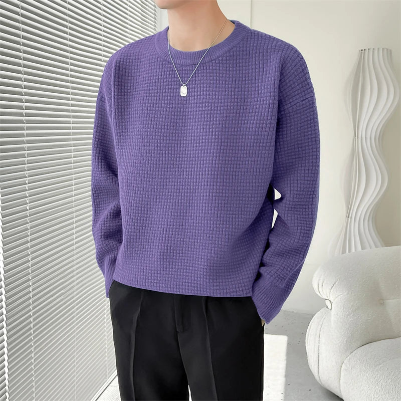 saferido Men's American Sweater Autumn Winter Thick Needle Sweater Round Neck Pullover Loose Casual Oversize Sweater Mens Clothing 4XL