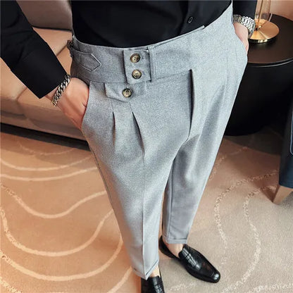 saferido Fashion High Quality Cotton Men Pants Straight Spring and Summer Long Male Classic Business Casual Trousers Full Length 36