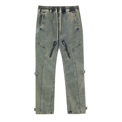 HOUZHOU Distressed Jeans Men Denim Trousers Male Zipper Hip Hop Punk Pants Vintage Casual Streetwear Designer Clothes Japanese
