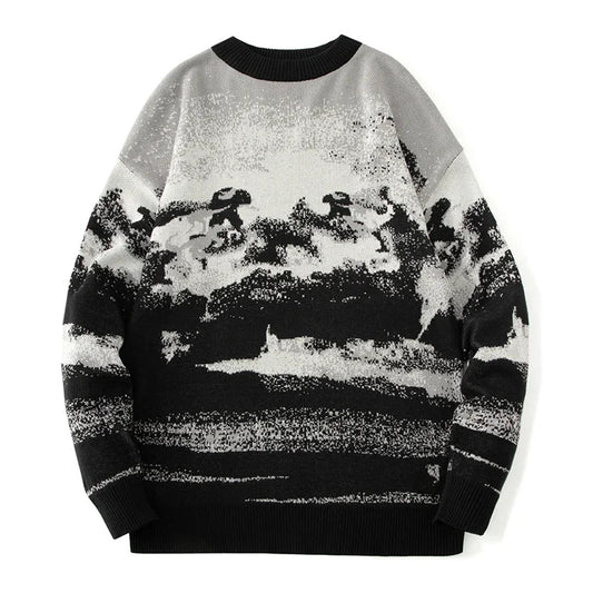 New Autumn Winter Casual Sweater Men Loose Harajuku Style Round Neck Long Sleeve Mens Fashion Pullovers Trendy Sweaters