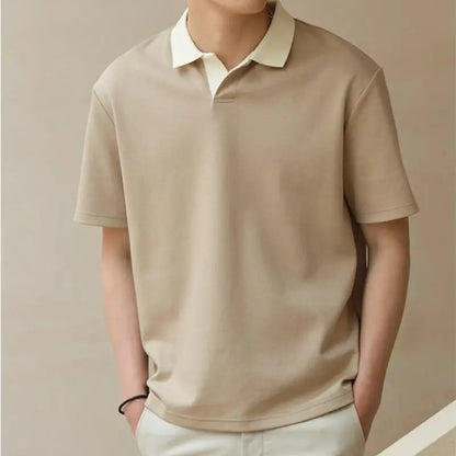 Summer Men Polo Shirts Loose Pullover Tops Fashion Streetwear Turn-down Collar T-shirts Male Casual Short Sleeve Tees