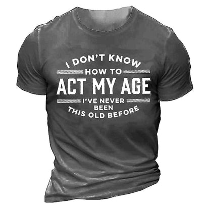 Men's T shirt Tee Graphic Tee Funny T Shirts Slogan T Shirts Retro Shirts Letter Graphic Prints Crew Neck Custom Print Black White Army Green Blue 3D Print Outdoor Street Short Sleeve Print Clothing