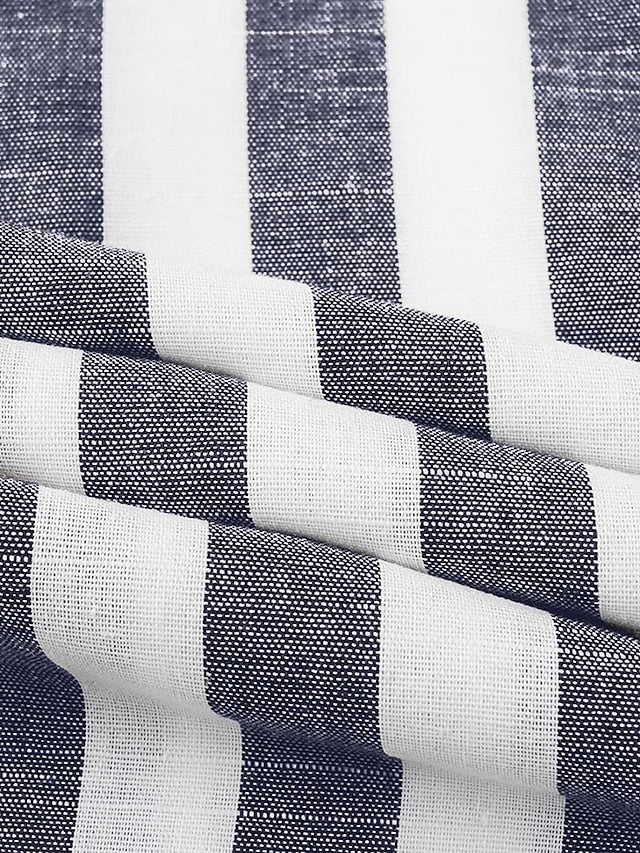 Men's Shirt Button Up Shirt Casual Shirt Summer Shirt Beach Shirt Yellow Pink Blue Sky Blue Green Long Sleeve Striped Lapel Street Vacation Print Clothing Apparel Fashion Leisure Hawaiian