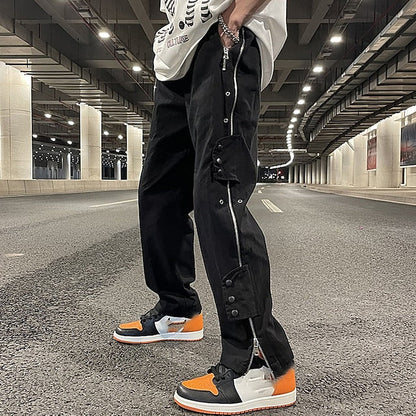 Men's Cargo Pants Cargo Trousers Techwear Pocket Plain Comfort Breathable Outdoor Daily Going out 100% Cotton Fashion Casual Black Micro-elastic