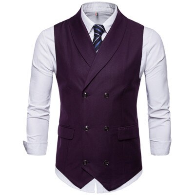 Spring Autumn Double Breasted Suit Vest Men's Sleeveless Four-Colored England Style Foramal Weeding Vest N9034