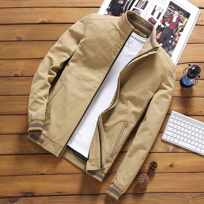saferido       Spring Autumn Men's Bomber Jackets Casual Male Outwear Windbreaker Stand Collar Jacket Mens Baseball Slim Coats 5XL,YA810