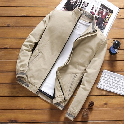 saferido       Spring Autumn Men's Bomber Jackets Casual Male Outwear Windbreaker Stand Collar Jacket Mens Baseball Slim Coats 5XL,YA810