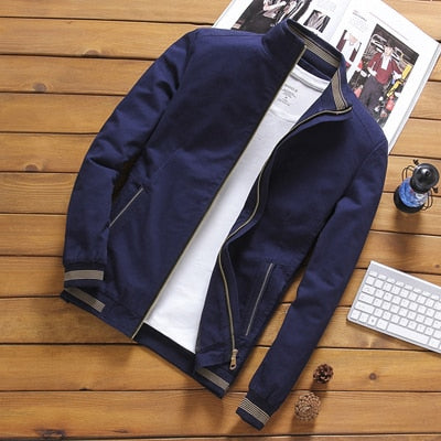 saferido       Spring Autumn Men's Bomber Jackets Casual Male Outwear Windbreaker Stand Collar Jacket Mens Baseball Slim Coats 5XL,YA810