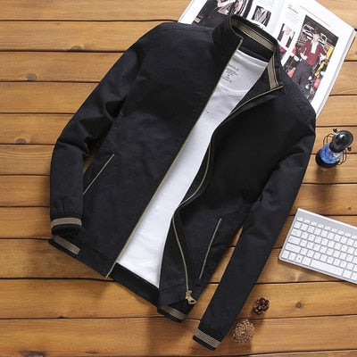 saferido       Spring Autumn Men's Bomber Jackets Casual Male Outwear Windbreaker Stand Collar Jacket Mens Baseball Slim Coats 5XL,YA810