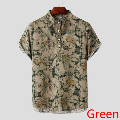 saferido       Mens Printed Camisa Masculina Summer Hawaiian Blouse Men Vintage Shirts Short Sleeve Lapel Camisa Casual Buttons Blusas