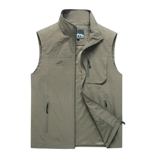 saferido       Men's Vests Autumn Mens Sleeveless Vest Spring Summer Casual Travels Vest Outdoors Thin Big Size Vest Waistcoat Men Clothes